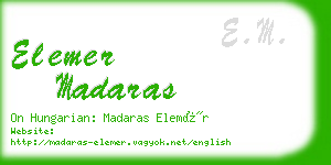 elemer madaras business card